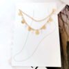 White Beads Double Chain Gold Color Anklet