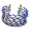 7 Pcs Attached Bangle Mini Beads Bracelet with Flexible Metal
