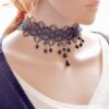 Choker With Black Lace & Beads For Girls