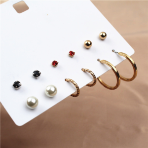 Stud and Hoop Earrings Multicolor Set