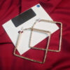Big Square Shape Hoop Earrings with Crystal Rhinestones Glass Stones