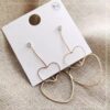 Heart Design Golden Color Drop Earrings