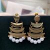 Shop Online Now. 3 Layer Golden Earrings with Pearls. Delivery Across Pakistan.
