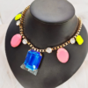 Shop Online Now. Multi Color Big Square Beads Necklace. Delivery Across Pakistan.